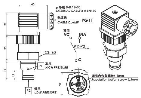 80系列壓差開(kāi)關(guān)圖片尺寸