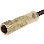 HTP M8 帶透明LED燈3芯直頭孔式連接器