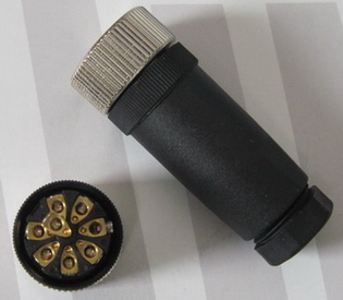 M12 8芯針式航空插頭圖片