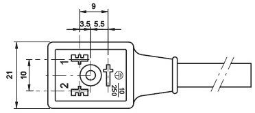 OMAL B型注塑電磁閥連接器10mm尺寸